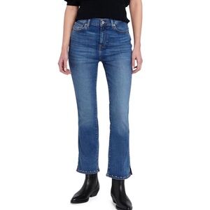 7 FOR ALL MANKIND 7FAM High Rise Slim Kick Flare Denim Jeans with Studs Size 26